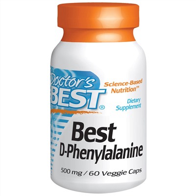 Doctor's Best, Best, D-фенилаланин, 500 мг, 60 растительных капсул
