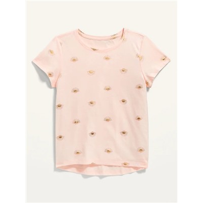 Softest Printed Scoop-Neck Tee for Girls