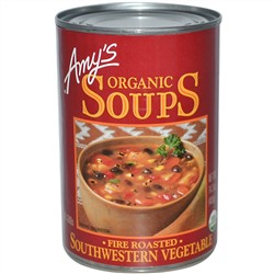 Amy's, Органический суп с обжаренными юго-западными овощами, 14,3 унций (405 г)