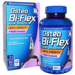 Osteo Bi-Flex, Здоровье суставов, тройная сила + формула MSM, 80 таблеток в оболочке
