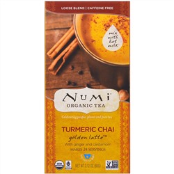 Numi Tea, Organic, чай из куркумы, чай золотой латте, без кофеина, 2.12 унции (60 г)
