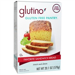 Gluten-Free Pantry, Глутино, смесь для выпечки хлеба Мой любимый бутерброд, 20,1 унции (570 гр)