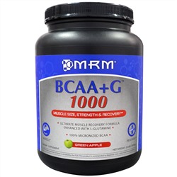 MRM, Аминокислоты с разветвлённой цепью BCAA + G 1000 Grean Apple, 1000 г