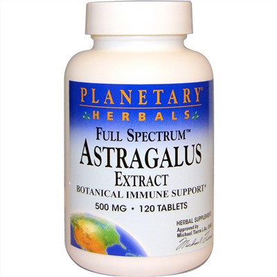 Planetary Herbals, Экстракт астрагала, полный спектр, 500 мг, 120 таблеток