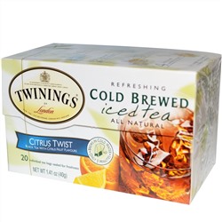 Twinings, Холодный чай, Цитрус, 20 чайных пакетиков, 1.41 унций (40 г