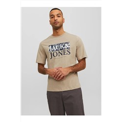 Jack & Jones Jack Jones Crayon Branding Tee Ss Crew Neck Ln Erkek Bej Tshirt 12228774-06