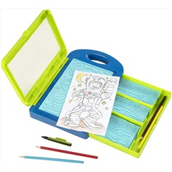 Melissa & Doug Adventure Design Activity Kit: 9 Double-Sided Plates, 4 Colored Pencils, Crayon