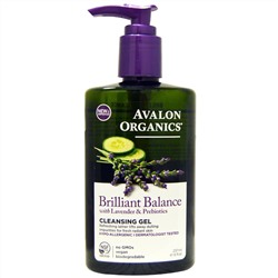 Avalon Organics, Гель для умывания с лавандой и пребиотиками Brilliant Balance, 8 жидких унций (237 мл)