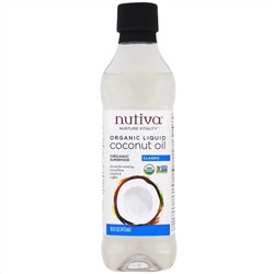 Nutiva, Органическое жидкое кокосовое масло, классическое, 16 жидких унций (473 мл)