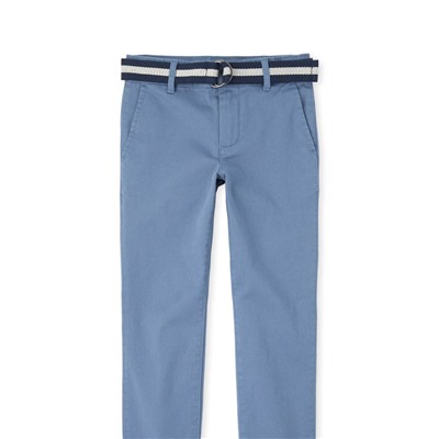 Boys Belted Stretch Chino Pants