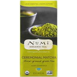 Numi Tea, Органический размолотый жёрновами зеленый чай, Ceremonial Matcha, 1,06 унц. (30 г)
