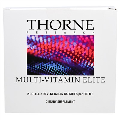 Thorne Research, Элитный мультивитаминный комплекс, 2 флакона по 90 капсул в растительной оболочке