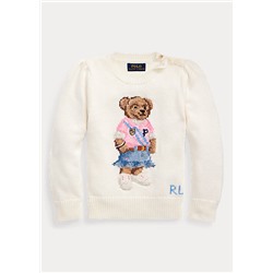 Girls 2-6x Spring Bear Cotton Sweater