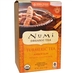 Numi Tea, Organic, Turmeric Tea, Amber Sun, 12 Tea Bags, 1.46 oz (41.4 g)