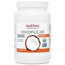 Nutiva, Органическое кокосовое масло, рафинированное, 15 жидких унций (444 мл)