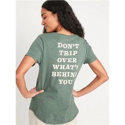 Short-Sleeve EveryWear Graphic Pocket T-Shirt for Women