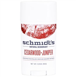 Schmidt's Natural Deodorant, Кедр + можжевельник, 3,25 унции (92 г)