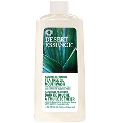 Desert Essence, Освежающая безалкогольная жидкость для полоскания рта с экстрактом чайного дерева, 16 жидких унций (480 мл)