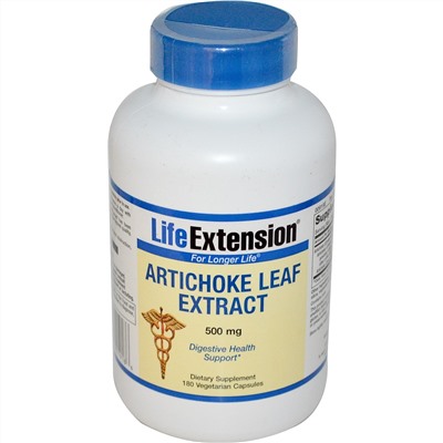 Life Extension, Экстракт листьев артишока, 500 мг, 180 растительных капсул