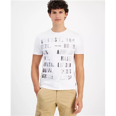 GUESS Men's Foil-Letter Short-Sleeve T-Shirt