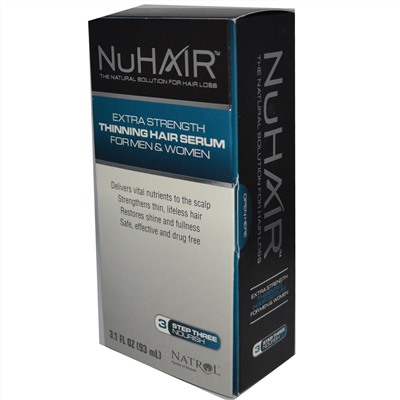 Natrol, NuHair, сыворотка для истончающихся волос, для мужчин и женщин, 3.1 жидких унций (93 мл)