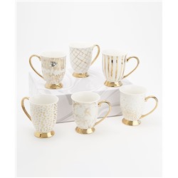 Designing Dining | Gold & White 15-Oz. Pedestal Mugs & Gift Box