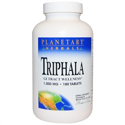 Planetary Herbals, Трифала, здоровье желудочно-кишечного тракта, 1,000 мг, 180 таблеток