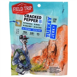 Field Trip Jerky, Turkey Jerky, Low Fat Cracked Pepper, 2.2 oz (62 g)