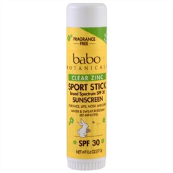 Babo Botanicals, Прозрачный солнцезащитный крем с цинком, SFP 30, без запаха, 17 мл (0.6 fl oz)