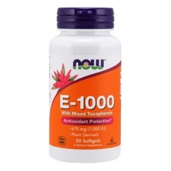 NOW Vitamin E-1000 IU Mixed Tocopherols (50 гел. капс)