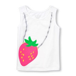 Toddler Girls Matchables Sleeveless Embellished Graphic Top