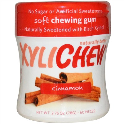 Xylichew Gum, Мягкая жевательная резинка, корица, 60 шт.
