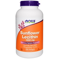 Now Foods Sunflower Lecithin 1200 mg 200 softgels