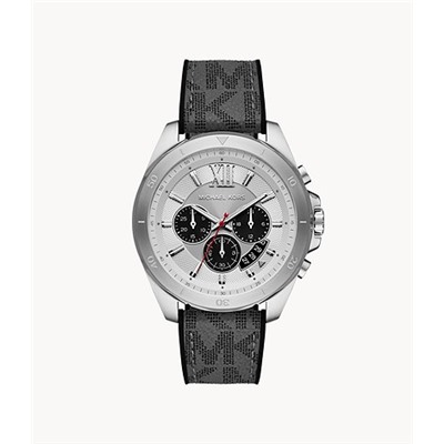 Michael Kors Brecken Chronograph Black Silicone with Gray PVC Inlay Watch