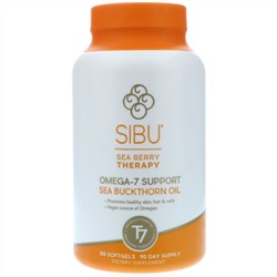 Sibu Beauty, Sea Berry Therapy, поддержка омега-7, облепиховое масло, 180 желатиновых капсул