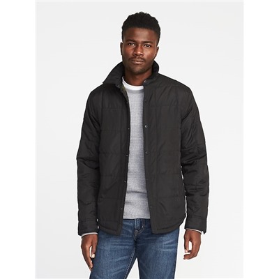 Quilted Sherpa-Lined Shirt Jacket for Men
