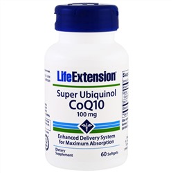 Life Extension, Суперубихинол CoQ10, 100 мг, 60 капсул