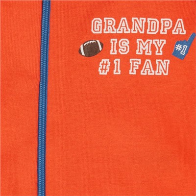 Baby And Toddler Boys Long Sleeve 'Grandpa Is My 1 Fan' And Sports Print Stretchie 2-Pack
