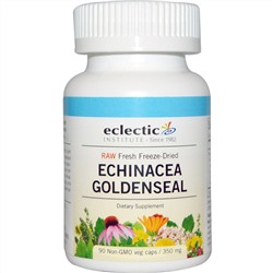 Eclectic Institute, Echinacea Goldenseal, Raw, 350 mg, 90 Non-GMO Veggie Caps