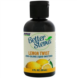 Now Foods, Better Stevia Liquid, Zero-Calorie Liquid Sweetener, Lemon Twist, 2 fl oz (59 ml)