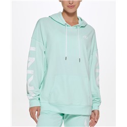 DKNY | Beach Pigment-Dyed Distressed Crackle Logo Hoodie - Women