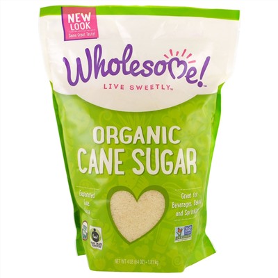 Wholesome Sweeteners, Inc., Органический тростниковый сахар, 4 фунта (1,81 кг)