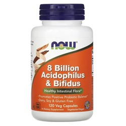 NOW Foods, 8 Billion Acidophilus & Bifidus, 120 Veg Capsules