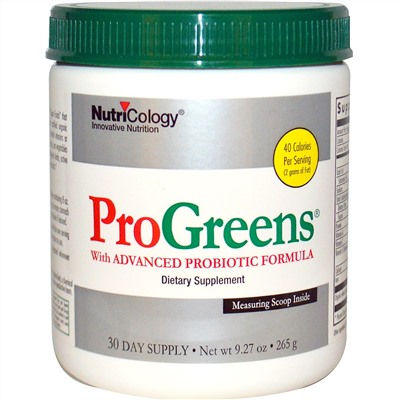 Nutricology, ProGreens с улучшенной пробиотической формулой, 9,27 унций (265 г)