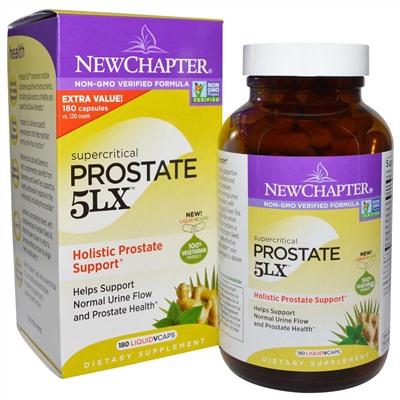 New Chapter, Простата 5LX, Целостная поддержка простаты, 180 вегетарианских капсул