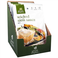 Simply Organic, Острый соус айоли, 12 пакетиков по 1,00 унции (28 г)