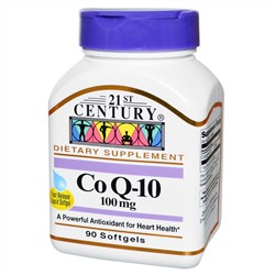 21st Century, Коэнзим Q-10, 100 мг, 90 гелевых капсул