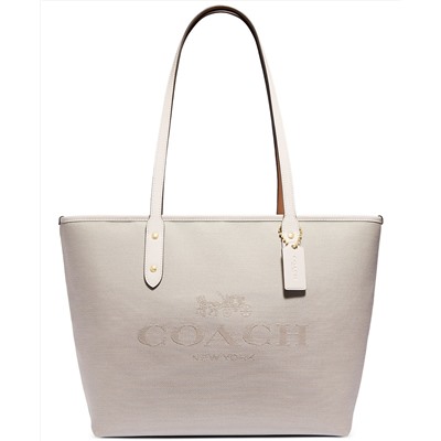 COACH Horse and Carriage Jacquard City Zip Tote