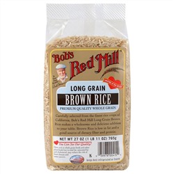 Bob's Red Mill, Длиннозерный коричневый рис, 27 унций (765 г)