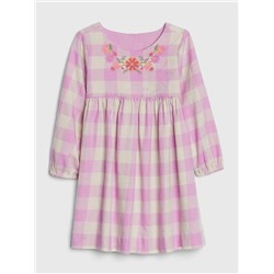 Toddler Plaid Embroidered Dress